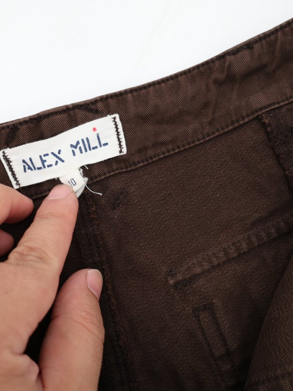 Alex Mill Pant Women 10 L28 herringbone Twill Tapered High Rise Utility Workwear - Picture 10 of 11